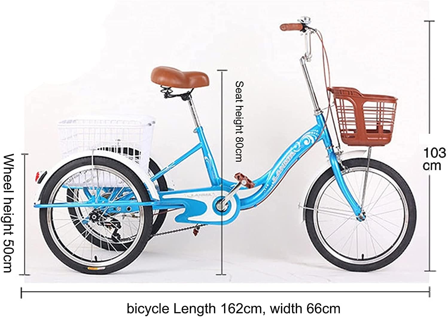 Adult Tricycle 3 Wheel Bike for Seniors with Shopping Basket J640275