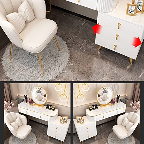 Makeup Vanity Desk with Lighted Mirror and Stool, Gray M812