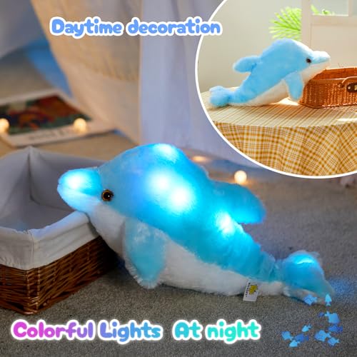 BSTAOFY 20'' Light Up Shark Stuffed Animal Glow Plush Toy I17161