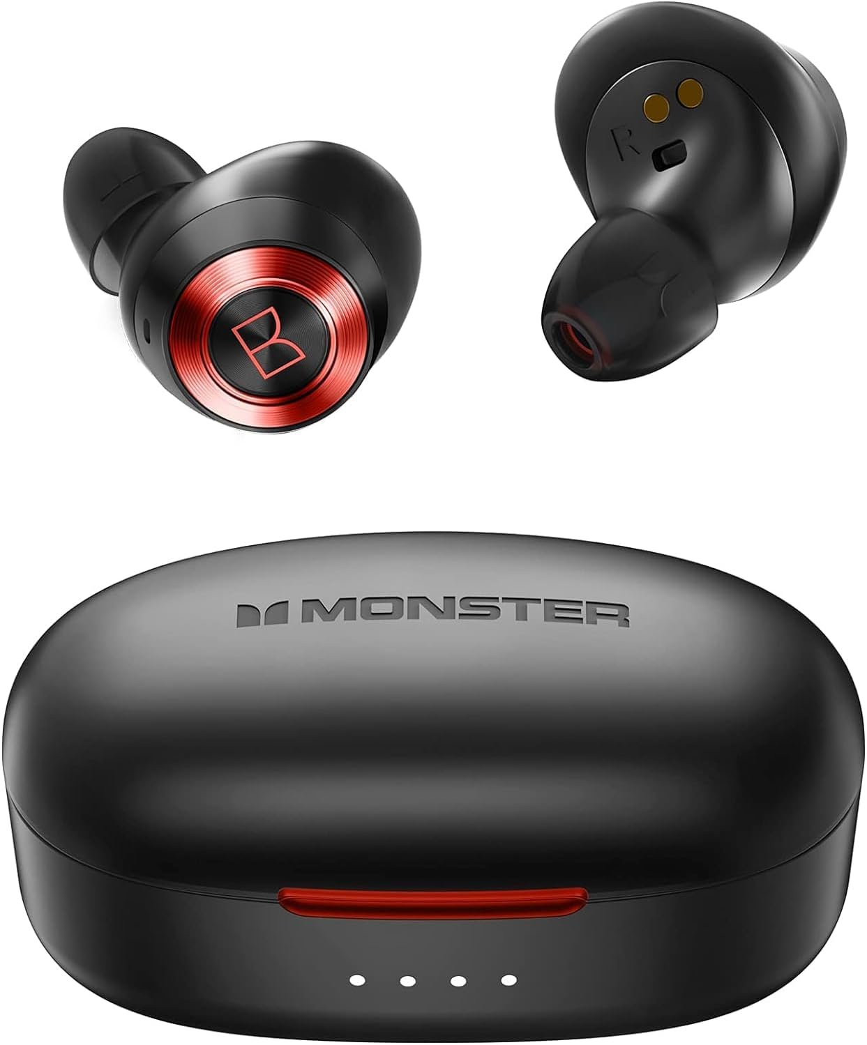 Monster Achieve 100 AirLinks Wireless Earbuds, Bluetooth 5.0 in-Ear Stereo Headphones, USB-C Quick Charge, Built-in Mic for Clear Calls,Water Resistant Design for Sports