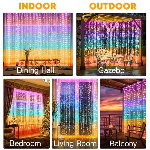 suddus Curtain Lights 300 LED Warm White for Bedroom, Outdoor & Christmas Decor K310