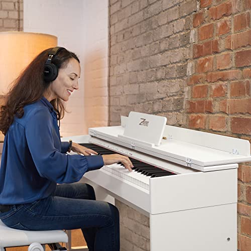 ZHRUNS Digital Piano 88 Key Weighted Keyboard with Sustain Pedal, White M963453