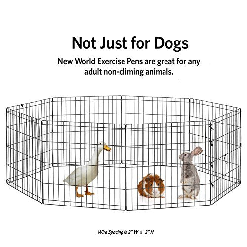 New World Folding Metal Dog Exercise Pen, 24-Inch Tall, Black E-Coated Q53206
