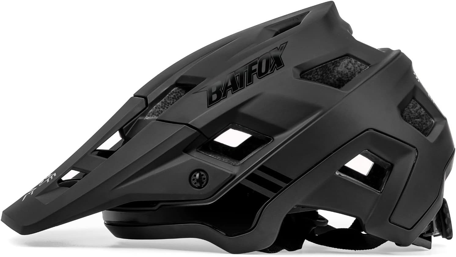 BATFOX Bike Helmet Mountain Bike Helmets for Men Women Adults MTB Bicycle Cycling BMX Bike Helmet(Black,L(56-61CM))