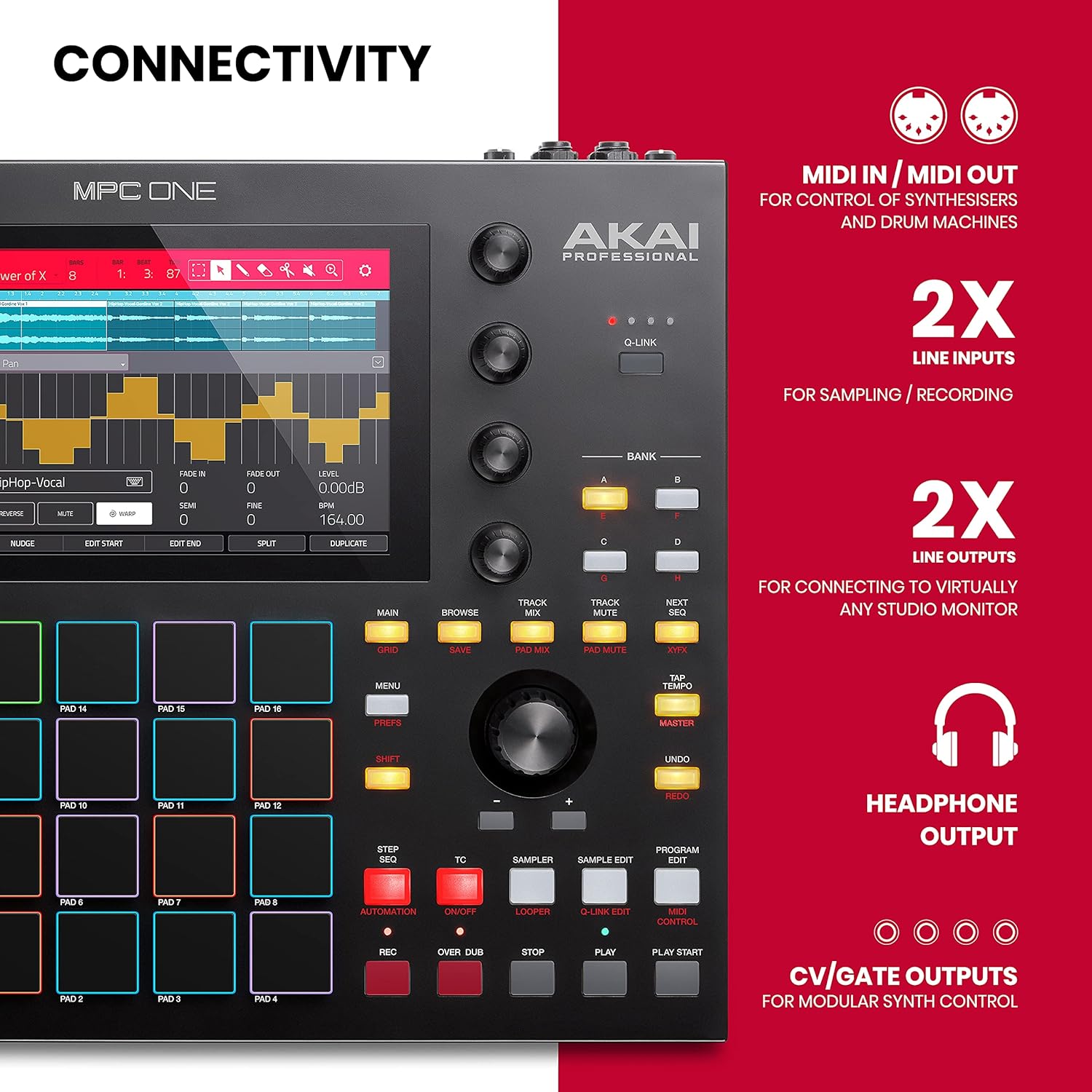 Akai Professional MPC One Drum Machine, Sampler & MIDI Controller L188
