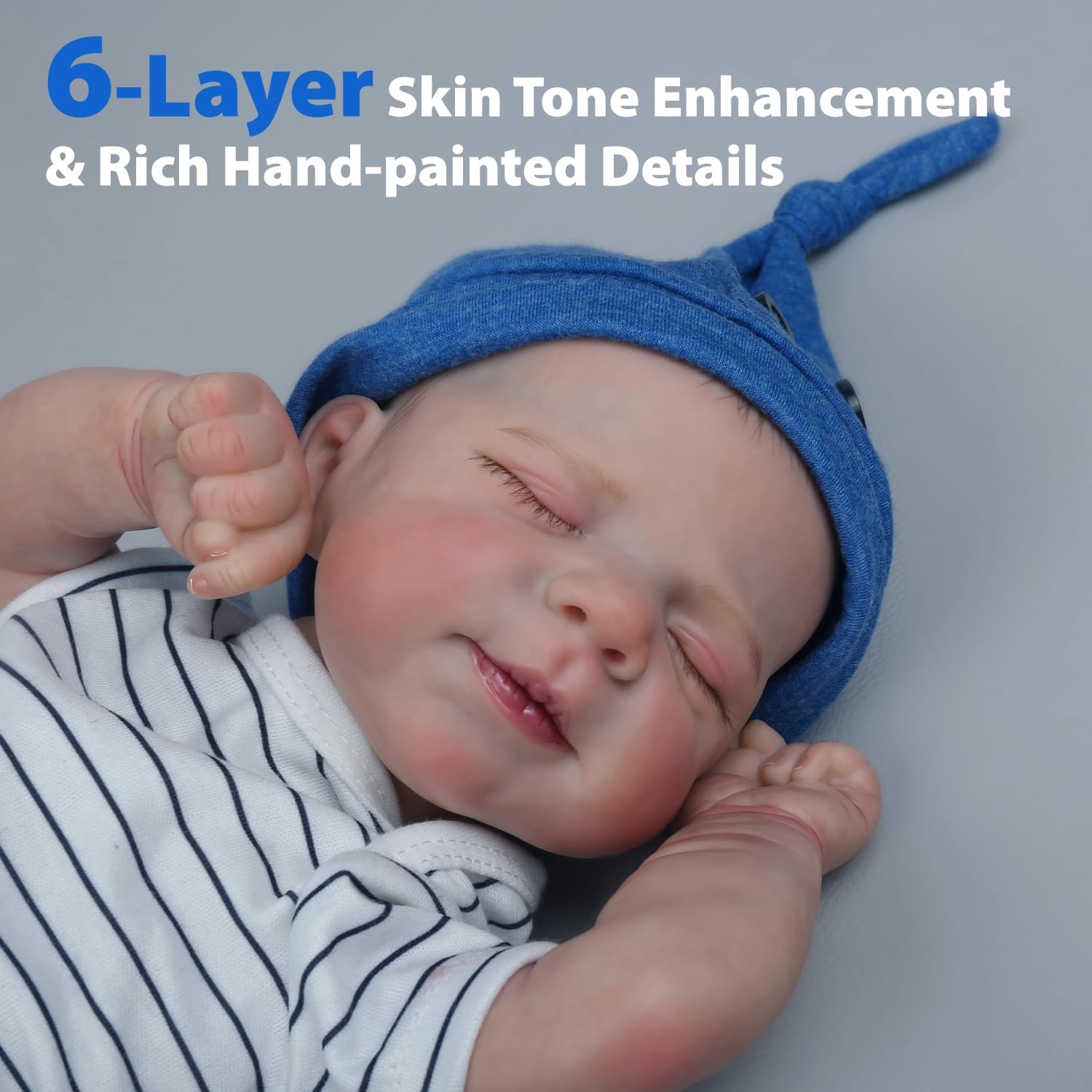 WOOROY Realistic Reborn Baby Dolls Boy - 18-Inch Newborn with Soft Cloth Body N16915