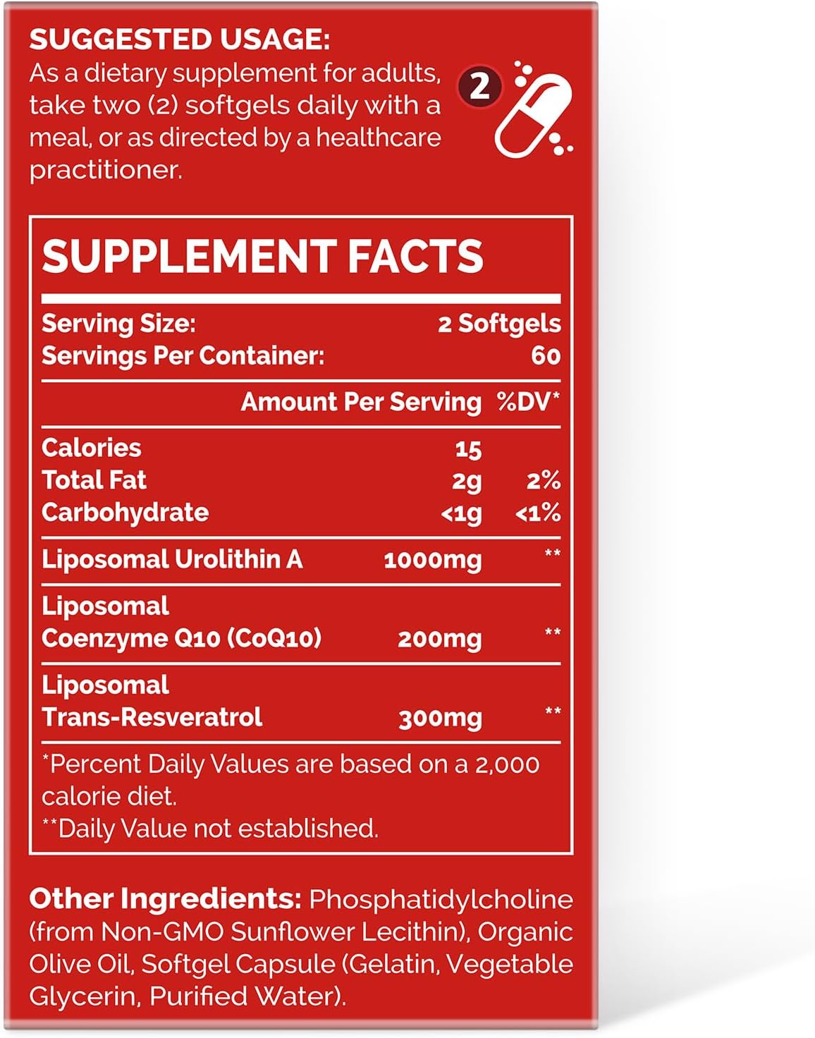 Urolithin A 1500mg Softgels, 120 Count E24760