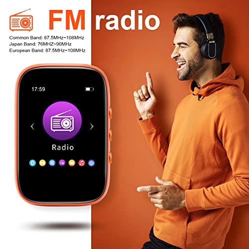32GB Bluetooth MP3 Player with Touchscreen, Clip-on for Sports P468734
