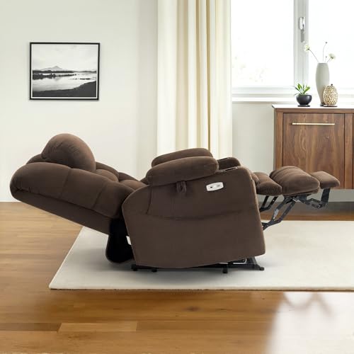 MCombo Large Triple Motor Power Lift Recliner Chair with Massage and Dual Heating, Grey D316