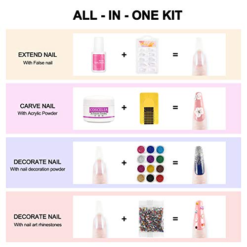 Acrylic Nail Kit for Beginners with Drill and UV Light D956