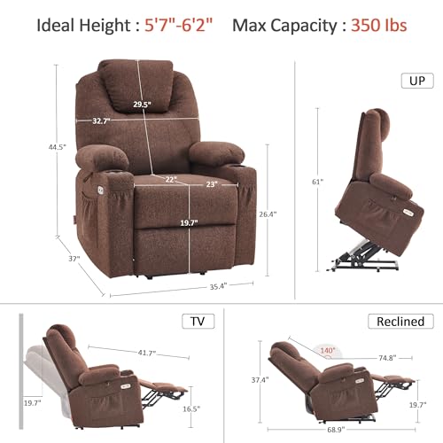 MCombo Small Power Lift Recliner Chair for Elderly with Heat and Massage, USB & Type C Ports J262