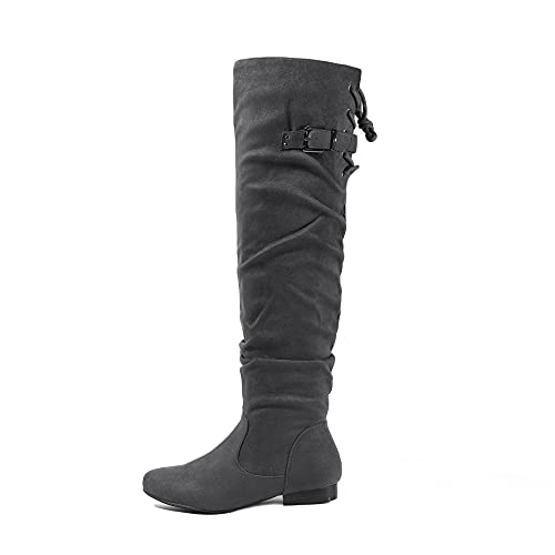 DREAM PAIRS Women's Suede Over The Knee Winter Boots Q729