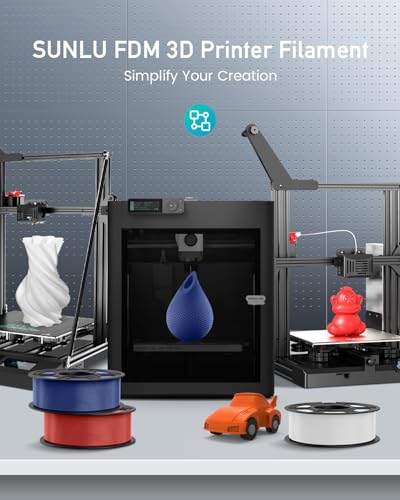 SUNLU 3D Printer Filament Bundle Multicolor PETG 1.75mm, 8 Pack, 2kg Total V41641