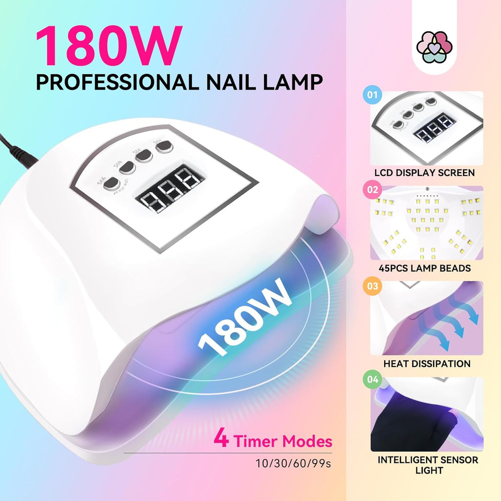 Saviland Gel Nail Polish Kit with UV Light, 27+3 Colors, Soak-Off Gel, Nail Lamp & Drill V113352