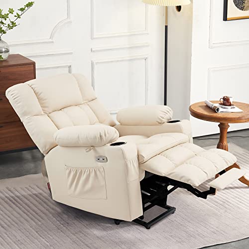 MCombo Dual Motor Power Lift Recliner Chair for Elderly with Heat and Massage, Black E570141