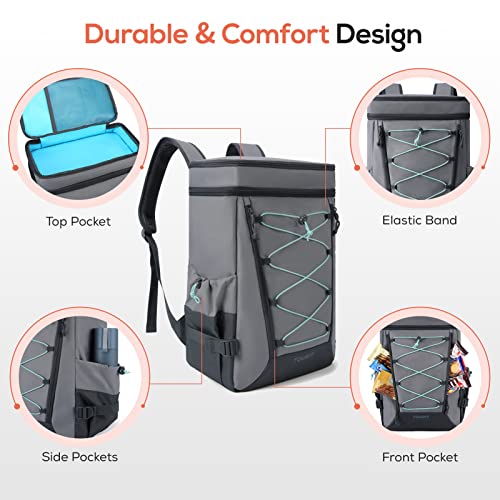 TOURIT Backpack Cooler, Large Insulated Leakproof Backpack, Gray K840