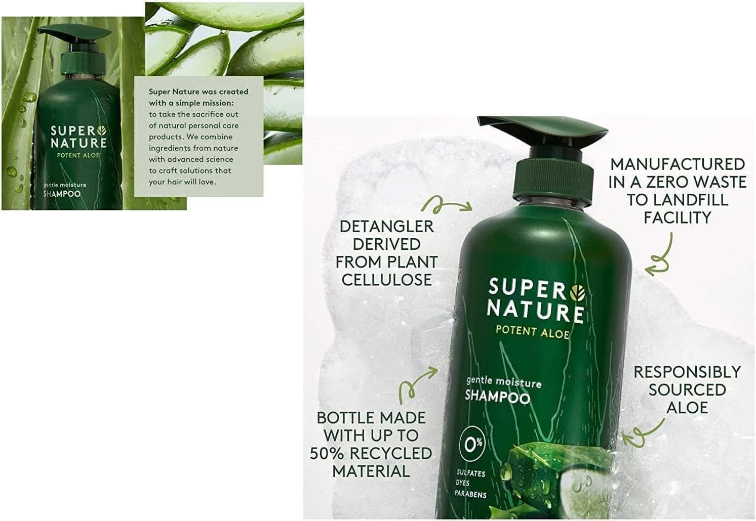 Super Nature Potent Aloe Gentle Moisture Shampoo 30 Fl Oz Q42227