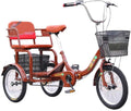 Adult Tricycle - 3 Wheel Bikes for Adults Shopping Foldable Adult Trike Manpower Pedal 16Inch Single Speed 3 Wheel Bike for Seniors Elderly with Dual-Drive and Shock-Absorbing Seat