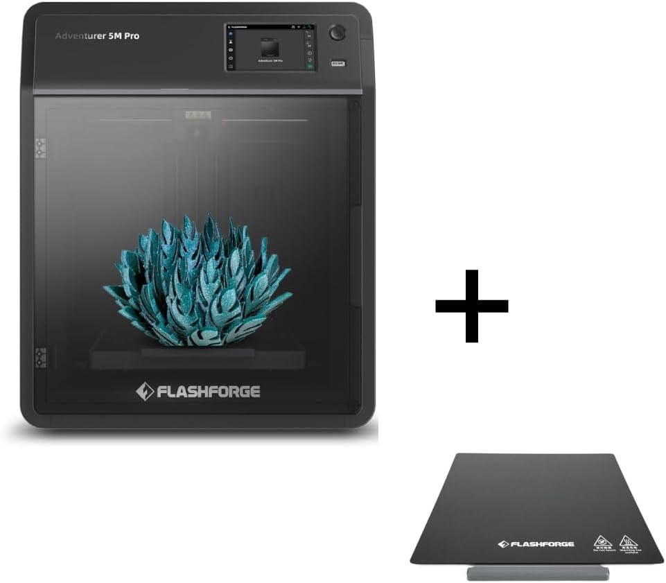 FLASHFORGE Adventurer 5M Pro 3D Printer and FLASHFORGE Smooth PC Platform