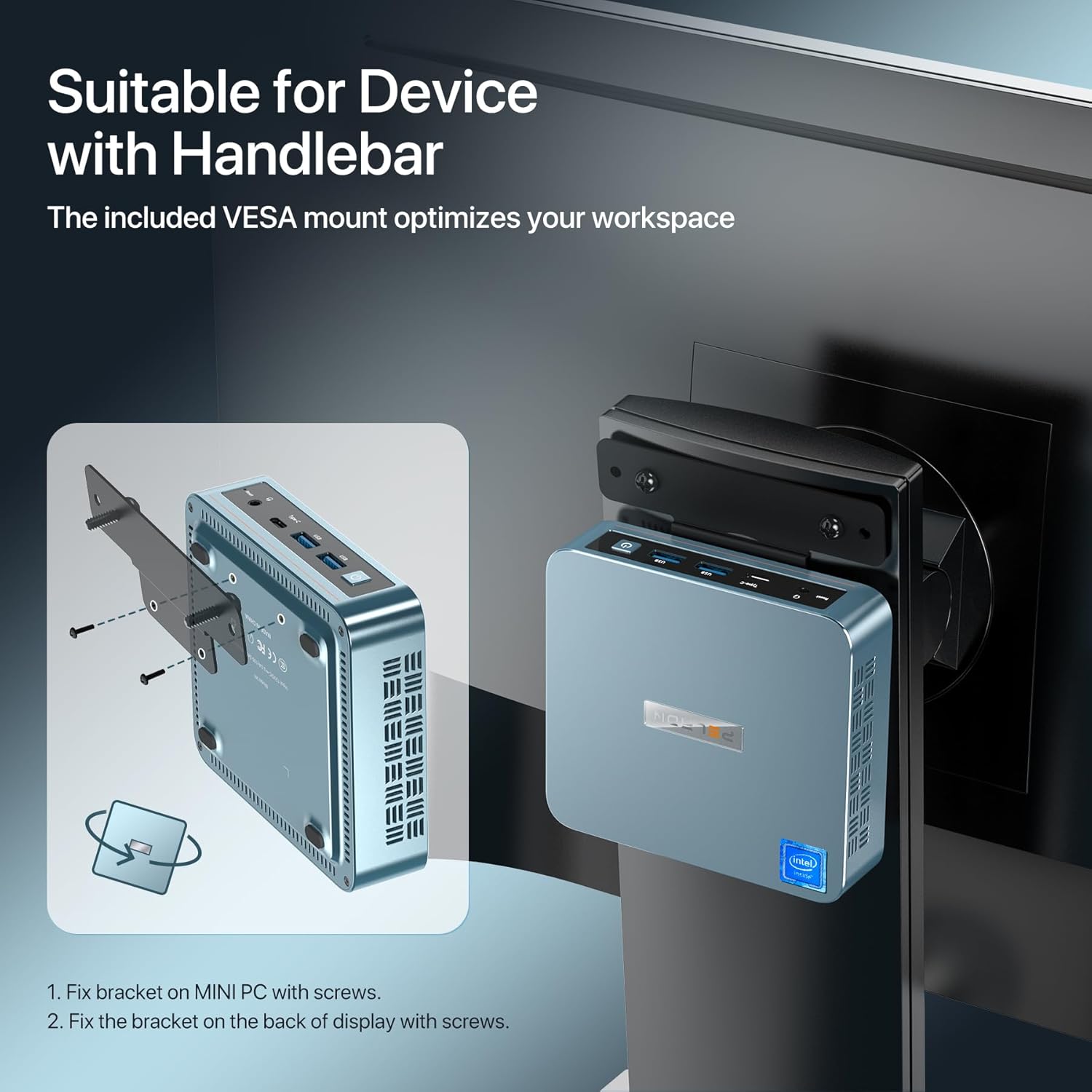 PELADN WI-6 Mini PC, Intel N100, 16GB RAM 512GB SSD, 4K Dual Display G438259