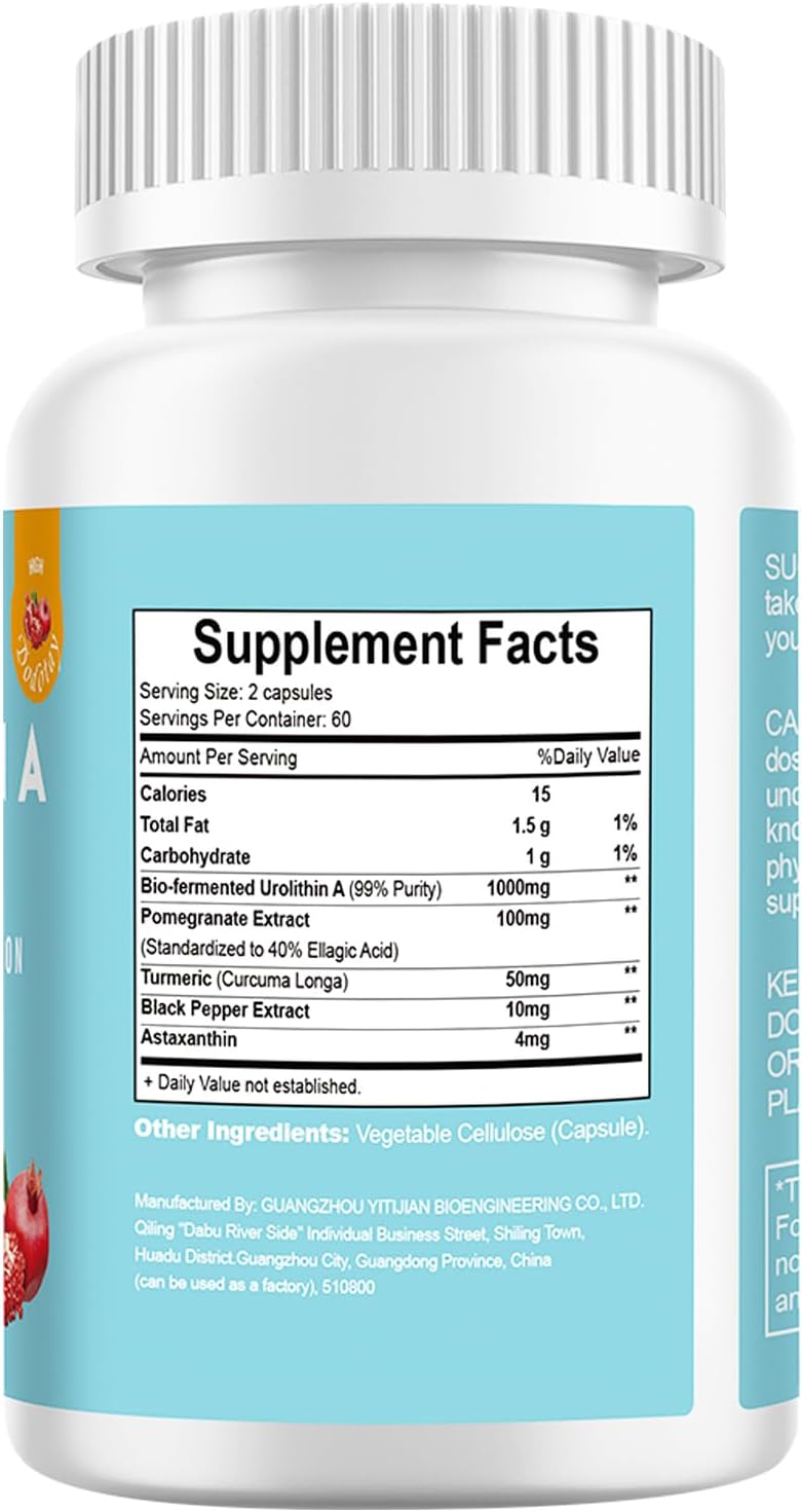 Urolithin A Supplement 1000mg, 120 Capsules R437