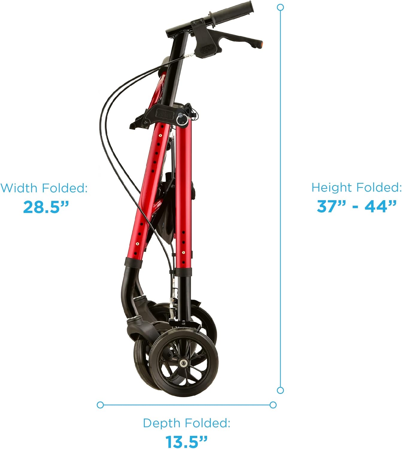NOVA Medical Products Star 8 DX Extra-Wide Rollator, 450 lb Capacity, Red O801580