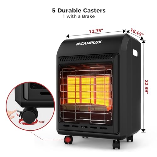 CAMPLUX Portable Propane Heater, 15,000 BTU Outdoor Gas Heater E9748