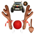 Reindeer Antlers for Cars with Red Nose, Jingle Bells & Tail - Christmas Car Decorations for Cars SUV Truck Premium Antlers Kit, Vehicle Ornament Set for Auto Accessories, Xmas Holiday Decor