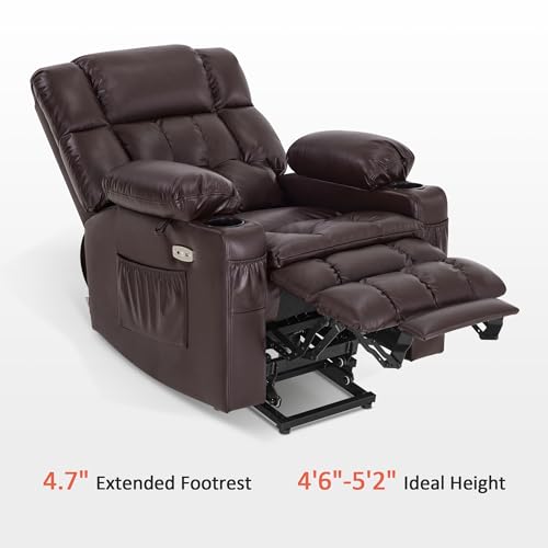 MCombo Dual Motor Power Lift Recliner Chair for Elderly with Heat and Massage, Black E570141