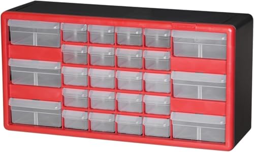 Akro-Mils 24-Drawer Plastic Storage Cabinet, Black I624065