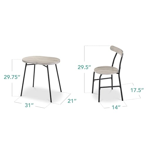 Best Choice Products 3-Piece Modern Oval Dining Table Set with 2 Chairs, Dark Brown/Black T222321