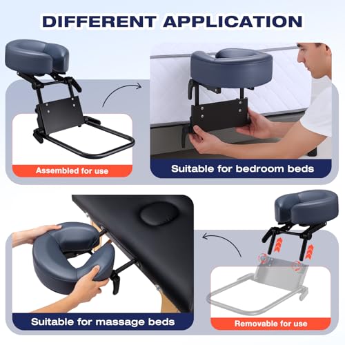 Universal Mattress Top Massage Kit with Adjustable Headrest and Memory Foam Face Cushion - Blue R95675