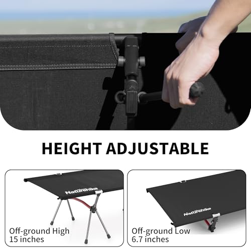 Naturehike ArmyWild Folding Camping Cot, Height Adjustable Ultralight Portable Bed U237