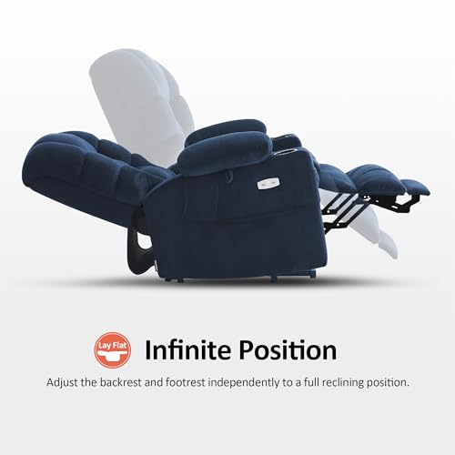 MCombo Large Triple Motor Power Lift Recliner Chair with Massage and Dual Heating, Grey D316