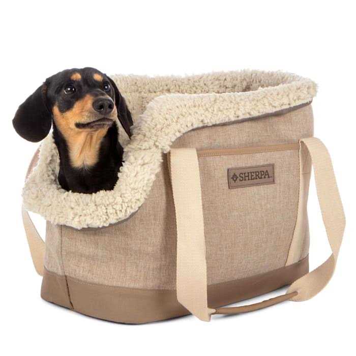 Sherpa Tan Luxe Tote Fashionable Pet Carrier - Pet Supplies online store