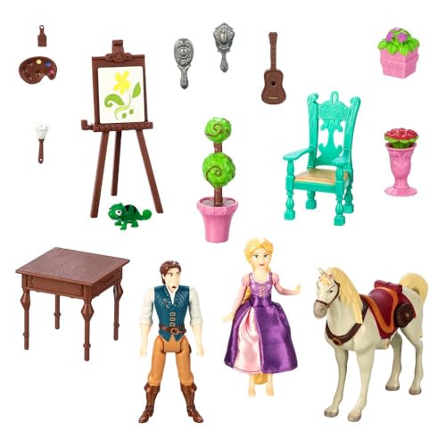 Disney Store Rapunzel Tower Playset 19-Piece Tangled Set with Figures V9177