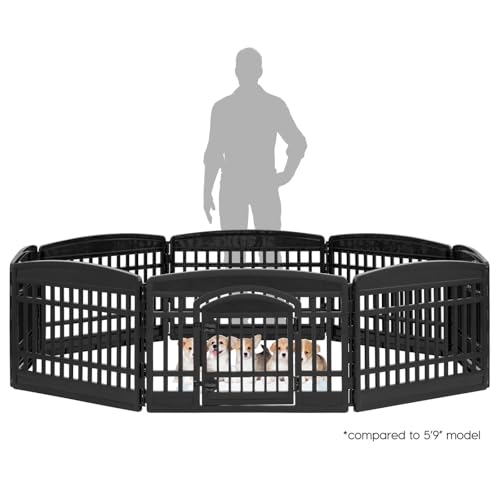 IRIS USA 24" 8-Panel Dog Playpen for Puppies & Small Dogs, White X20638