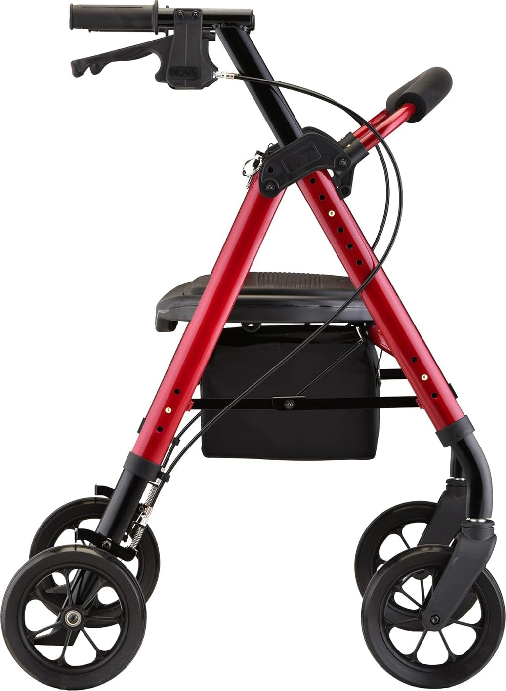 NOVA Medical Products Star 8 DX Extra-Wide Rollator, 450 lb Capacity, Red O801580