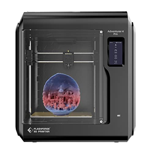 FLASHFORGE 3D Printer Adventurer 4 Pro with Auto Leveling, 300mm/s High Speed Printing, Upgraded Quick Detachable 265°C Hardened Nozzle, Perfect for Printing Carbon Fibre Filament