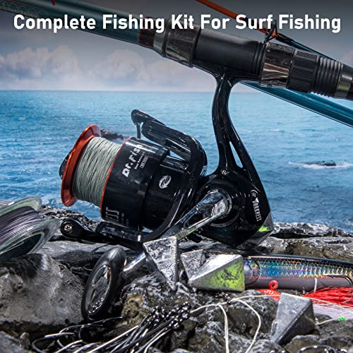 Dr.Fish Surf Fishing Rod and Reel Combo, 12ft Saltwater Spinning Reel Set N798