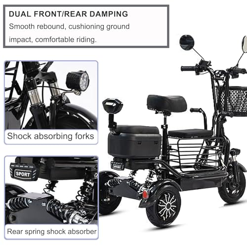 3 Wheel Folding Mobility Scooter for Seniors, 440lbs Capacity, Red S9624