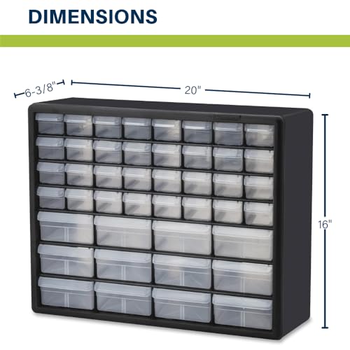 Akro-Mils 24-Drawer Plastic Storage Cabinet, Black I624065