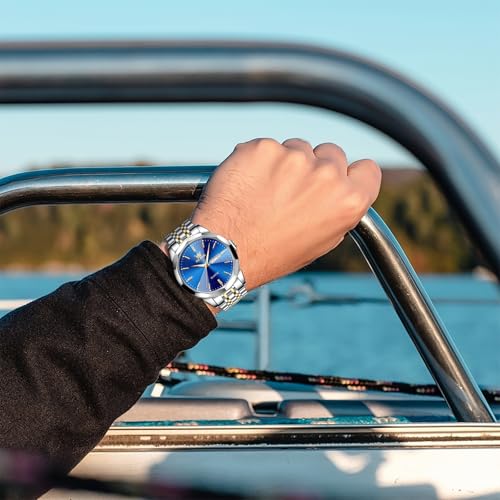 OLEVS Men's Waterproof Diamond Business Watch Stainless Steel Luminous C54657