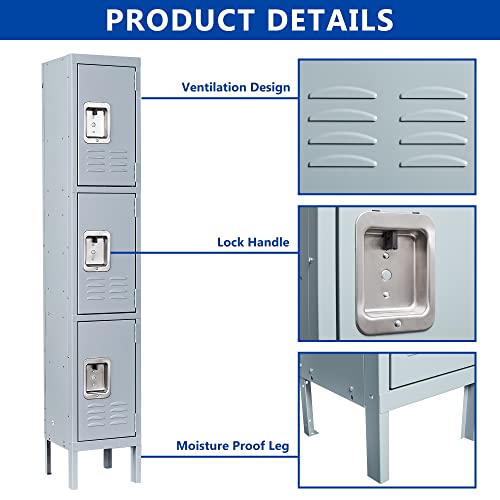 Metal Locker 1 Door 71" Storage Cabinet for Employees, School, Hospital, Gym I289