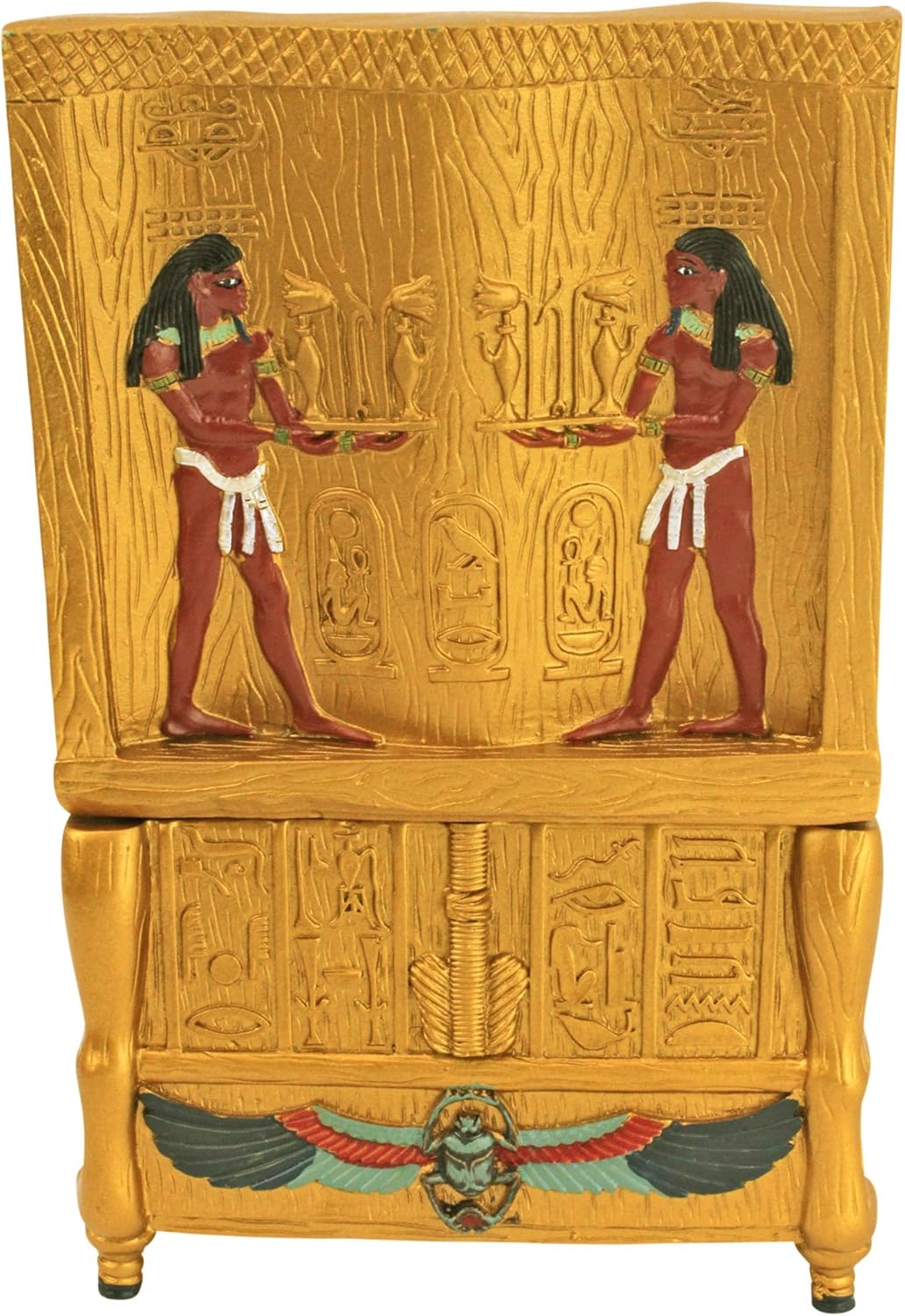 Design Toscano Egyptian Décor Trinket Box - King Tut's Golden Throne Jewelry Box E29605