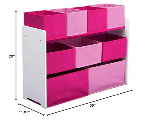 Delta Children Deluxe Multi-Bin Toy Organizer, White/Pink B11718