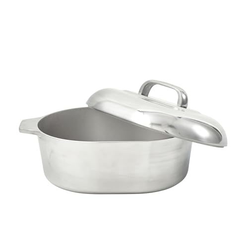 IMUSA Heavy Duty Cajun Oval Cast Aluminum Roaster 13", Silver