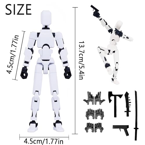 Titan 13 Action Figure Set, 3D Printed Multi-Jointed Dummy Robot (9pcs) Z973804