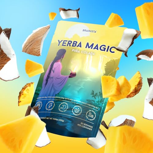 Yerba Magic Pina Colada Yerba Mate Instant Tea Powder, 3-in-1 Super Drink, 30 Servings K645