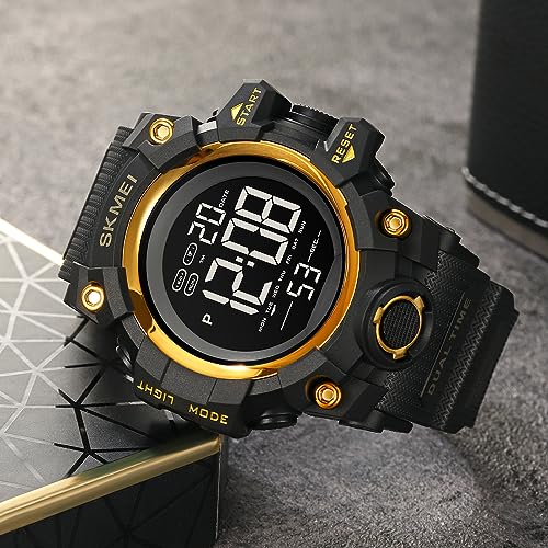 Gosasa Men's Large Face Digital Sports Watch Waterproof Military Wrist Watch U6228